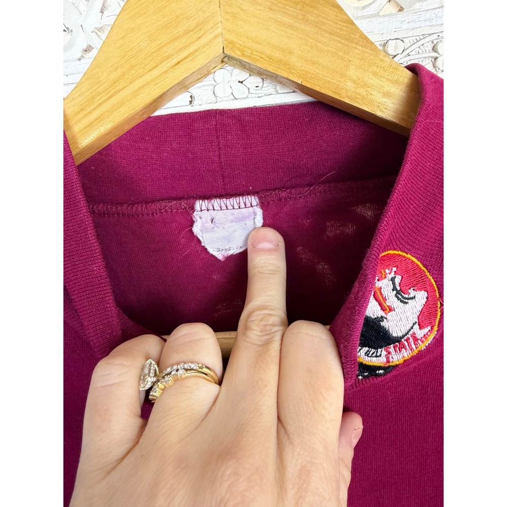 Vtg 90's‎ Maxit Florida State FSU Seminoles Mockneck Long Sleeve T Shirt Sz M/L - Picture 5 of 5